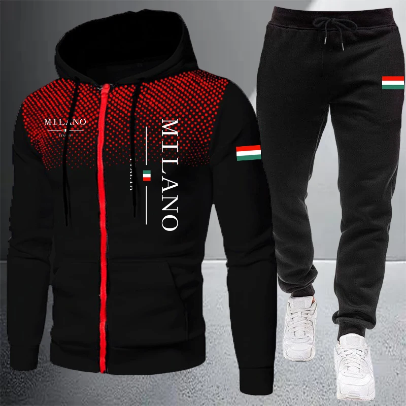 Winter Clothing Pk - 2026 Hochwertige Herrenbekleidung Reißverschluss-Kapuzenpullover Sport-Jogginganzug Herbst-Winter