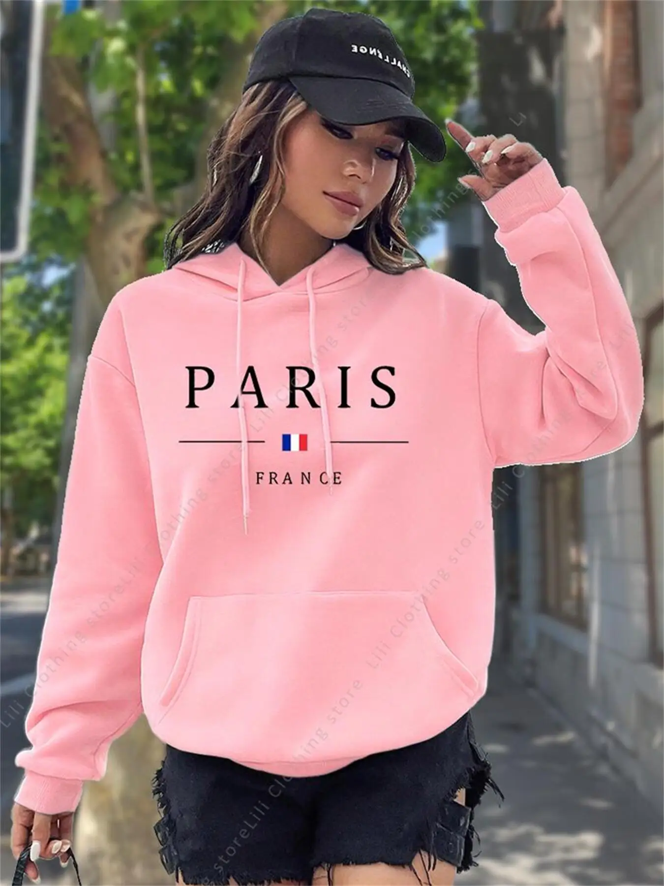 PARIS Grafik-Buchstaben-Hoodie – Winter Clothing Drawing Bewertung und Preis