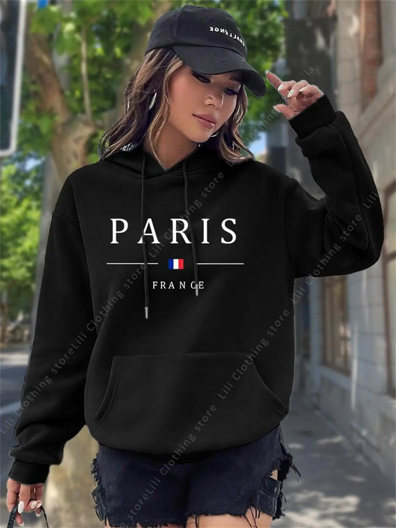 PARIS Grafik-Buchstaben-Hoodie – Winter Clothing Drawing Bewertung und Preis
