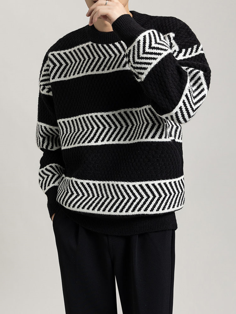 Casual Lose Streifen Pullover  – Winter Clothing Hong Kong Bewertung und Preis